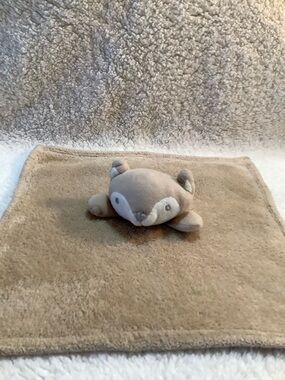 Unbranded Tan Plush Woodland Fox Lovey Security Take Along Blanket Toy